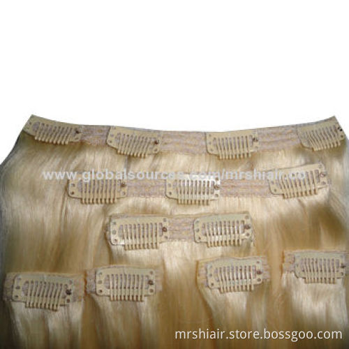 18-inch 100gram/set Clip-in Extensions, Remy Human Hair, in Various Lengths, OEM Orders are Welcome